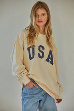 Load image into Gallery viewer, Knit 100% Cotton French Terry Crew Neck USA Pullover: Navy
