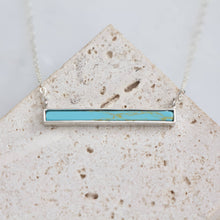 Load image into Gallery viewer, Turquoise, White Turquoise Bar Necklace: White Turquoise Gold Filled / 18 inches
