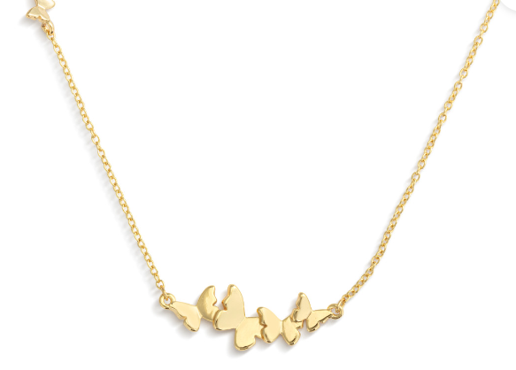 Demdaco-Butterfly Cluster Gold Necklace