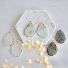 Load image into Gallery viewer, Slab Earrings - Quartz, Amazonite: Quartz
