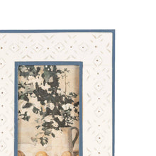 Load image into Gallery viewer, Penelope 4x6 Photo Resin Stamp Picture Frame Blue and Cream
