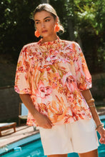 Load image into Gallery viewer, Floral Printed Blouse: Peach Fuzz
