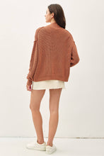 Load image into Gallery viewer, CHUNKY RIBBED KNIT RAW SEAM CARDIGAN
