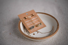 Load image into Gallery viewer, Eventide Rectangular Gold Lightweight Hoops: Turquoise
