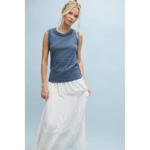Load image into Gallery viewer, STRIPED RAW EDGE DETAIL TANK
