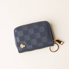Load image into Gallery viewer, Zip Around Wallet-Navy Check
