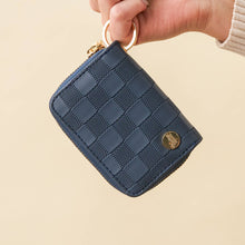 Load image into Gallery viewer, Zip Around Wallet-Navy Check

