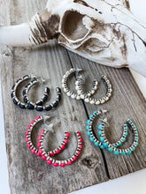 Load image into Gallery viewer, Western Hoop Stone Earrings: Pink
