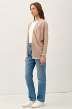 Load image into Gallery viewer, STRIPED DOLMAN SLEEVE OPEN CARDIGAN
