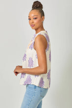 Load image into Gallery viewer, Embroidery Yoke Sleeveless Top: Ivory
