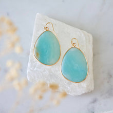 Load image into Gallery viewer, Slab Earrings - Quartz, Amazonite: Quartz
