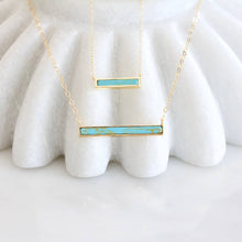 Load image into Gallery viewer, Turquoise, White Turquoise Bar Necklace: White Turquoise Gold Filled / 18 inches
