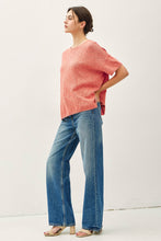 Load image into Gallery viewer, OVERSIZED DROP SHOULDER SHORT SLEEVE SWEATER TOP : Spruce
