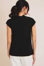 Load image into Gallery viewer, SHORT SLEEVE COWL NECK TOP: Black
