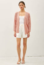 Load image into Gallery viewer, STRIPED DOLMAN SLEEVE OPEN CARDIGAN
