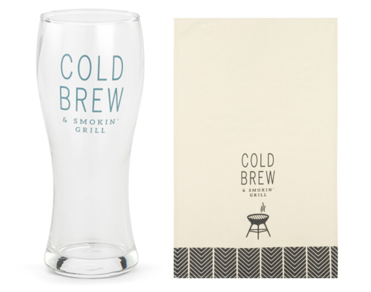 Demdaco-Cold Brew Pilsner Glass & Towel Set