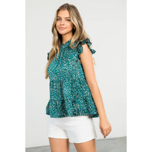 Load image into Gallery viewer, Print Tiered Flutter Sleeve Top
