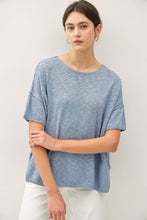Load image into Gallery viewer, OVERSIZED DROP SHOULDER SHORT SLEEVE SWEATER TOP : Spruce
