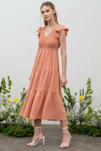 Load image into Gallery viewer, FLUTTER SLEEVE MAXI DRESS: BLACK
