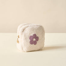 Load image into Gallery viewer, Square Teddy Pouch - Purple Flower
