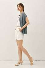 Load image into Gallery viewer, CROCHET OPEN CARDIGAN: Teal Blue

