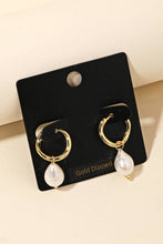 Load image into Gallery viewer, Gold Dipped Mini Pearl Teardrop Huggie Earrings: G
