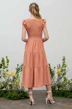 Load image into Gallery viewer, FLUTTER SLEEVE MAXI DRESS: BLACK
