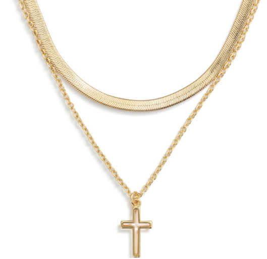 Demdaco-Layered Cross Necklace