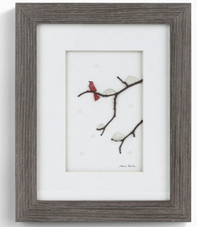 Demdaco-winter wall art/cardinal