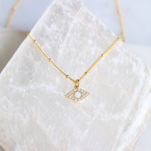 Load image into Gallery viewer, Opal CZ Evil Eye Necklace
