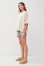 Load image into Gallery viewer, OVERSIZED DROP SHOULDER SHORT SLEEVE SWEATER TOP : Spruce
