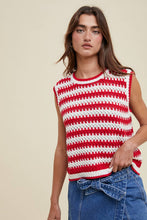Load image into Gallery viewer, STRIPED CROCHET TANK TOP / BLACK
