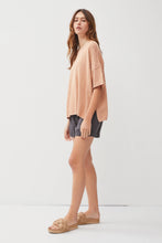 Load image into Gallery viewer, OVERSIZED DROP SHOULDER SHORT SLEEVE SWEATER TOP : Spruce
