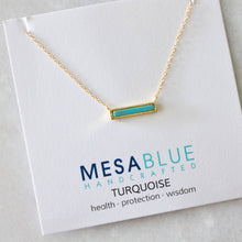 Load image into Gallery viewer, Mini Turquoise Bar Necklace: White Turquoise
