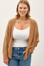 Load image into Gallery viewer, PLUS DOLMAN SLEEVE OPEN FRONT CARDIGAN: CAMEL
