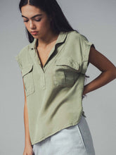 Load image into Gallery viewer, Western-Inspired Tencel Top: LT BLUE
