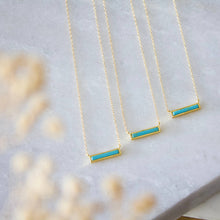 Load image into Gallery viewer, Mini Turquoise Bar Necklace: White Turquoise
