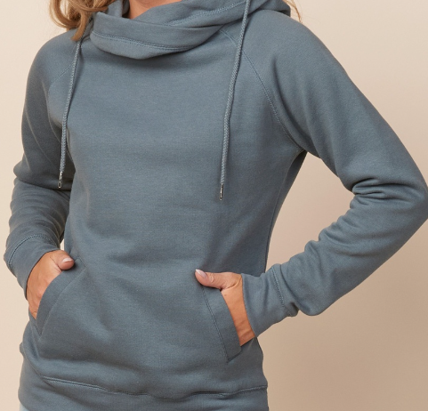 Enza-Ladies Classic Fleece Funnel Neck Pullover Hood