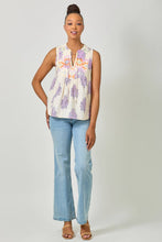 Load image into Gallery viewer, Embroidery Yoke Sleeveless Top: Ivory
