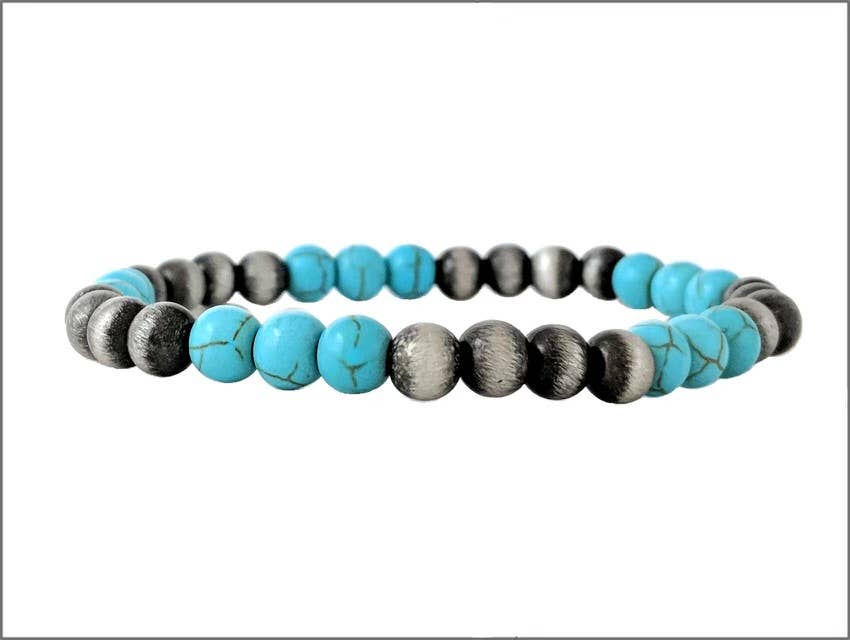 Western Pearl and Bead Stackable Stretch Bracelet: