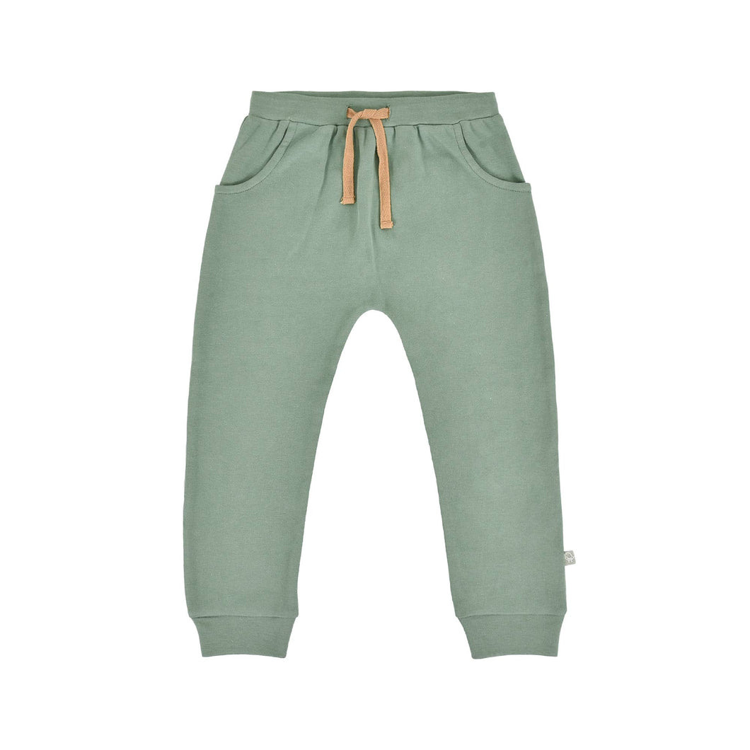 Baby kid lounge pants | basil green