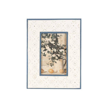 Load image into Gallery viewer, Penelope 4x6 Photo Resin Stamp Picture Frame Blue and Cream
