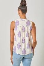 Load image into Gallery viewer, Embroidery Yoke Sleeveless Top: Ivory
