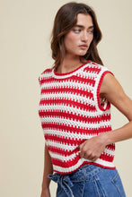 Load image into Gallery viewer, STRIPED CROCHET TANK TOP / BLACK
