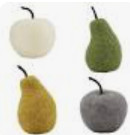 mudpie-green felted wool pear/apples