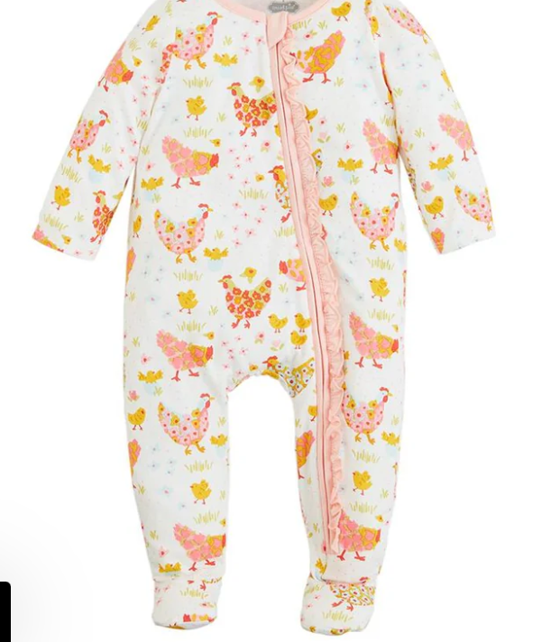 mud pie-flower chicken sleeper & headband set