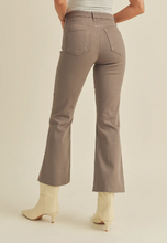 Load image into Gallery viewer, Just Black Denim Cropped Kick Flare Taupe

