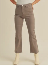 Load image into Gallery viewer, Just Black Denim Cropped Kick Flare Taupe
