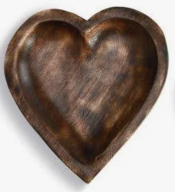 Demdaco-large wooden heart bowl