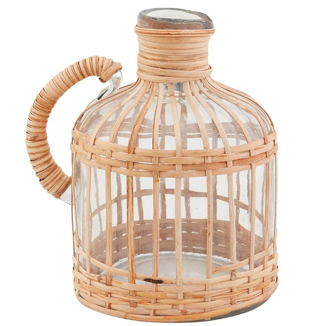mud pie-lg rattan pitcher vase